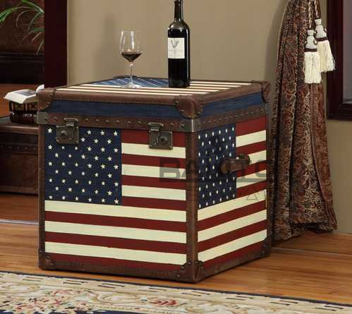 Buy classical old style antique canvas fabric USA flag case furniture at wholesale prices