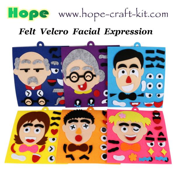 Buy Felt Puzzle Toys Kids DIY Facial Expression Emotion Changing for Children Learning Education Velcro Sticks 30 X 30cm at wholesale prices