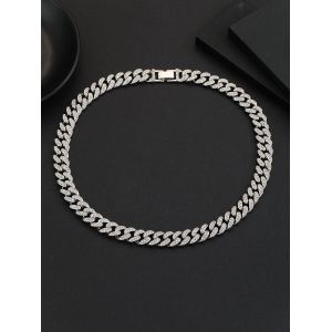 Hot Sale Gold Plated Rhinestone Mens Womens Cuban Link Necklace Hip Hop Necklace