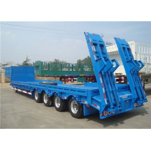 Heavy Equipment Delivery Lowboy Semi Trailer 4 Axle 80tons Top Flange Thickness