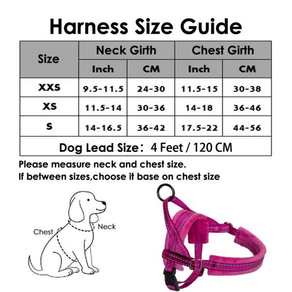 Soft Choke Free Puppy Nylon Dog Harness Flannelette Lining Reflective Eco Friendly