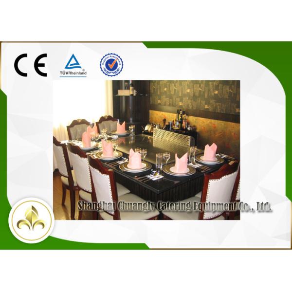 Beef Mutton Chicken Built In Flat Top Grill Table , Seven Seat Outdoor Hibachi Grill Table