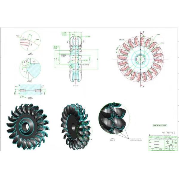 1mw Pelton Runner Water Turbine Hydro Power Wheel Customized Water Wheel