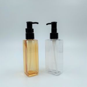 Coated Shampoo Square Plastic Lotion Bottles 150ml With PP Pump