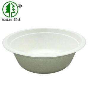 Eco-friendly chemical free easy take bagasse paper salad bowls