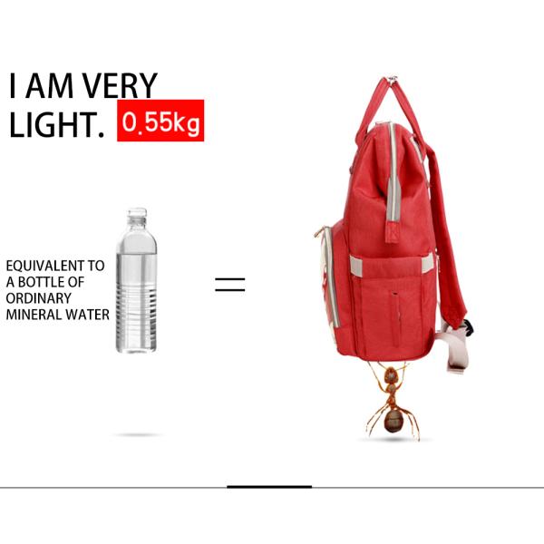 Water Resistant Red 17L Changing Bag Backpack Large Capacity 0.55kg