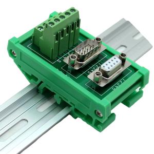 Quality DB9 D Sub 9 Pin Male Female Dual Connectors Terminal Block Wiring Breakout Board for sale