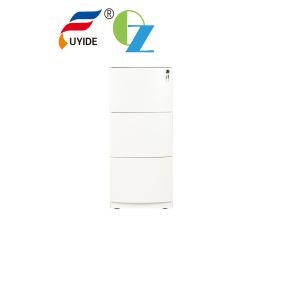 Metal 3 Drawers Vertical Filing Cabinets With Characteristic Curved Front