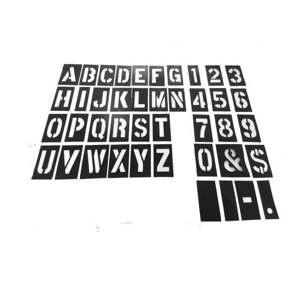 Custom Printing PVC Stencil Number and Letter Rectangle Interlocking Plastic