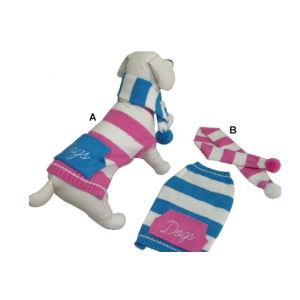 China Knitted 41cm Cotton Stripe Dog Sweater on sale