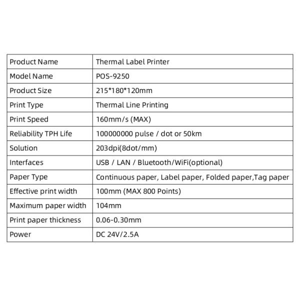 Thermal Barcode Printer for Label Printing 203dpi DC 24V/2.5A Return and Replacement