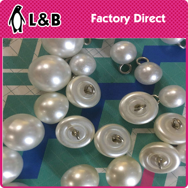 without hole round pearl ABS pearl button with nail for garment accessories