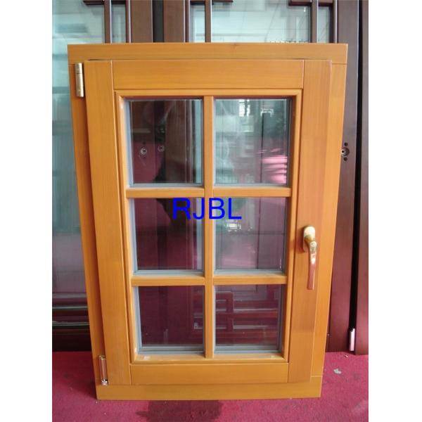 Timber Look 12A 24mm dual Glass Aluminum Wood Windows Reflective