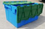Customization 35kg Loading Plastic Tote Box Attached Lid Container Stacking