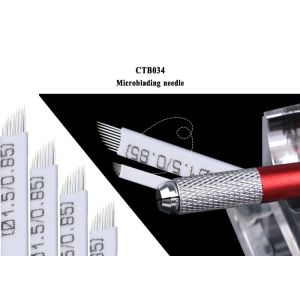 White Disposable Hair Stokes Blades for Eyebrow Microblading EO Gas Sterilized