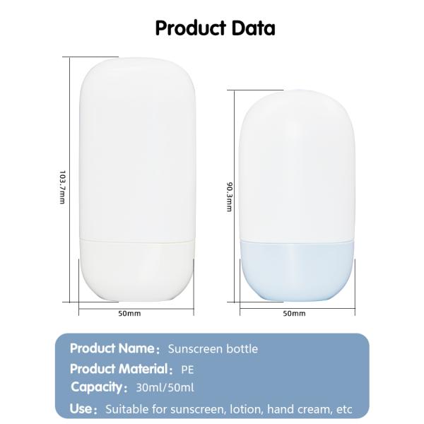 30ml / 50ml Customized Color And Logo PE Sunscreen Bottle UKL33G