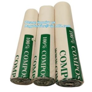 Biodegradable Compostable Garbage Bin Liners, Kitchen Bin Liner Compostable Flat
