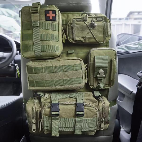Tactical Truck Organizer 0.17KG Green Oxford Cloth Molle Bag