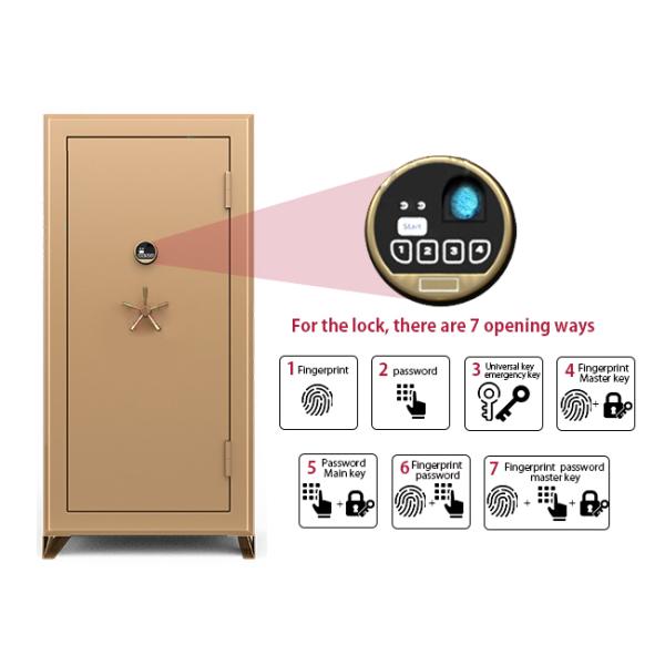 Fingerprint Lock 7 Open ways Jewelry Safe Box Watch Winder Safe 35mm Solid Steel Latches