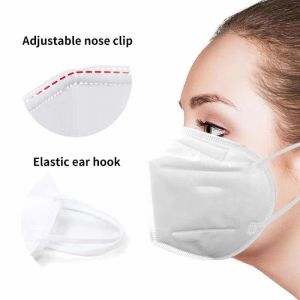 Quality High Quality 5Layers Face Mask Cheap Non Woven KN95 Mask With Inner Adjustable Nose Bar White Face Mask With Certificate for sale
