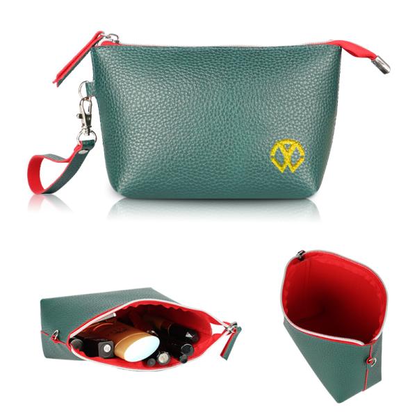 Mini Makeup Toiletry Bag Travel PU Leather Cosmetic Organizer Gifts 6x2x4"