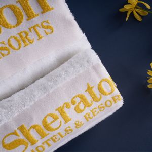 Embroidered Hotel Bath Towels , Hotel Style Towels European American Style