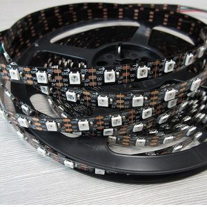 Quality 5V WS2812b Black PCB Strips Light RGB for sale