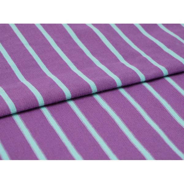 Buy Natural Pure Cotton Skin-Friendly Fashionable Striped Knit Fabric For T-Shirt at wholesale prices