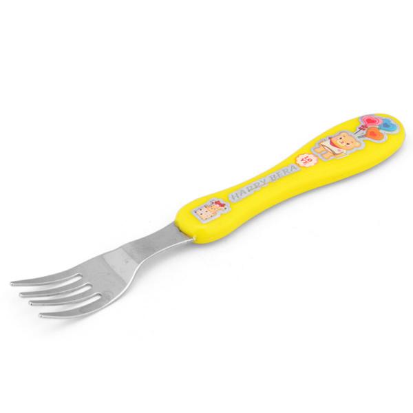 2016 new style stainless steel 201 and PP yellow color kitchenware for children