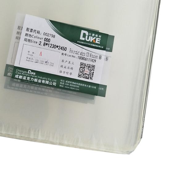 Buy 3mm Customized Clear Transparent Cast Glass Acrylic Sheet Signage Panel at wholesale prices