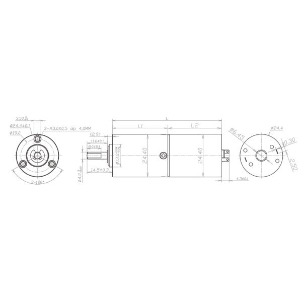 5V Coreless 24mm DC Planetary Gearbox Motor BLDC Plastic For Boat