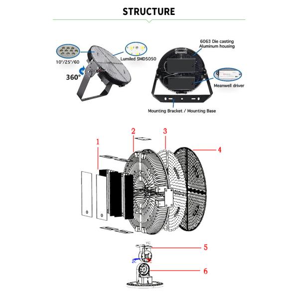 400w court high mast lights for sport lighting tennis court floodlight for high pole sports area lighting