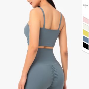 Yoga Workout Sports Bra Cross Folds Sexy Thin Straps Women Running Fitness Yoga