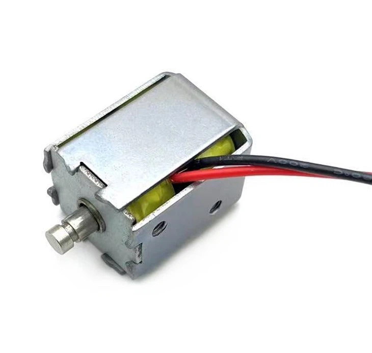 Open Frame Solenoid Electromagnet with Adjustable Stroke and Copper Winding for
