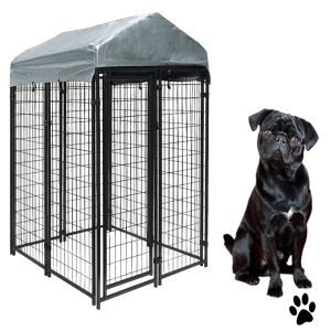 Powder Coated Galvanized Metal Dog Kennel , Welded Dog Cages