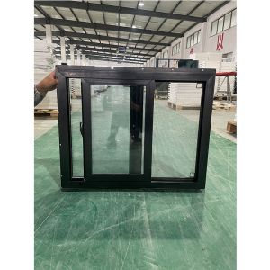 Fly Screen Black UPVC American Single Sliding Window With FiberGlass Screen