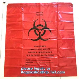 China Yellow with black biohazard logo plastic drawstring trash bag, High quality Useful Trash Bag with Drawstring, BAGEASE on sale