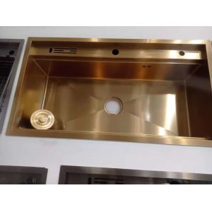 China 304 Steel Single Big Bowl Workstation Handmade Kitchen Sink on sale