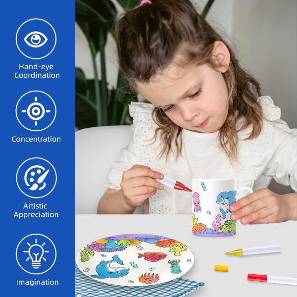 Buy Educational Porcelain Painting Kit For Exclusive Plate / Mug at wholesale prices