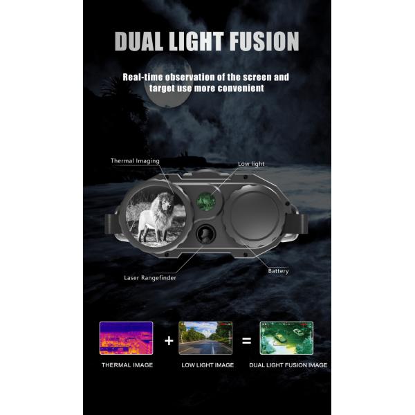 Binocular Double Light Fusion Thermal Imaging Night Vision Lens 50mm 384x288