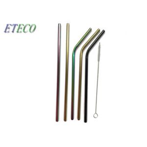 Washable Birthday Party Stainless Steel Cocktail Straws Rainbow Rose Gold