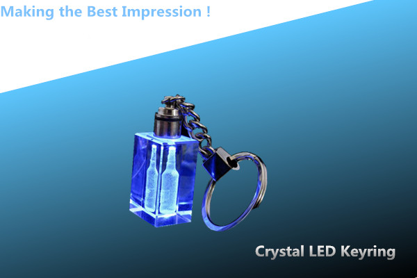 crystal led keyring/crystal keychain/crystal rectangle keyring/rectangular key