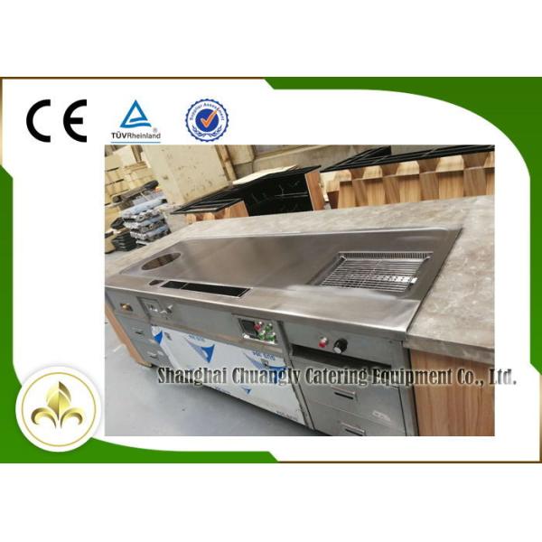Multi Function Teppanyaki Grill Table Stainless Steel Electromagneitc Soup Stove
