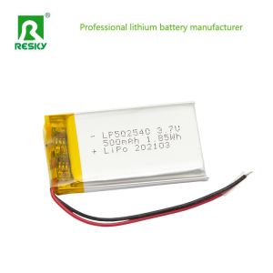 Rechargeable Solar Lithium Battery Cell 502540 3.7v 500mAh 1.85wh Power Li-Ion