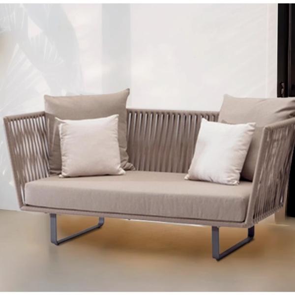 Outdoor Sofa Rattan Woven Patio Garden Furniture Weatherproof Sun / Rain Lounge Chair Balcony Relaxation Set with Coffee Table