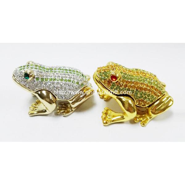 Animal trinket jewelry box Frog diamond decoration trinket jewelry box metal jewelry box