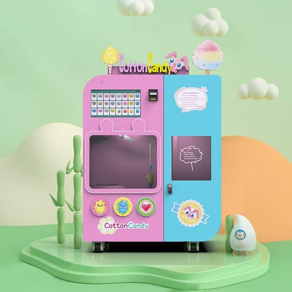 Buy Quick Production Candy Floss Vending Machine Movable Automatic Cotton Candy Making Machine at wholesale prices
