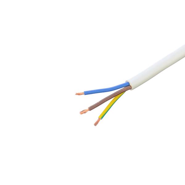 PE Jacket Eu Retractable Coiled Power Extension Cord Oxygen Free Bared Stranded Copper Conductor 3 Core Spring Wire White Black