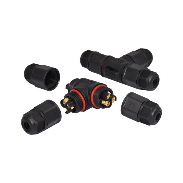 Plastic Straight Screw Type IP68 2Pin Waterproof LED Cable Connector