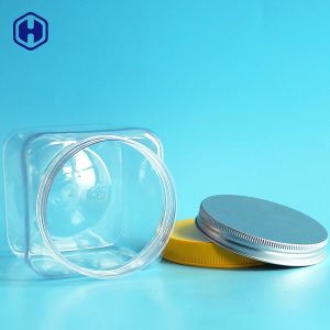Stackable Square Wide Mouth Plastic Jars Space Saving Fully Airtight